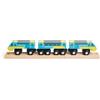 Bigjigs Rail Intercity 125 Treno - Treni storici in Legno, 3 carrozze con Giunti magnetici e 2 binari, Accessori realistici per binari ferroviari, Giocattoli Classici per Bambini, dai 3 Anni in su