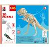 Marabu Kids 31700000021 - Puzzle in Legno 3D T-Rex, con 29 Puzzle in Legno Certificato FSC, Dimensioni Circa 23,5 x 32 cm, Semplice Tecnica a Incastro, per dipingere e Personalizzare