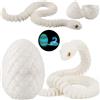 Joycabin Serpente Giocattolo 3D Stampato, Uovo di Drago 3D Stampato Pasqua, Uova di Serpente, Animali 3D Stampati Giocattolo per Bambini Regali, Decorazione da Scrivania e Casa (30cm/White)