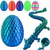 Tantanbear Uovo di Drago Stampato in 3D, Drago Articolato in Cristallo da 30 cm con Giunti Flessibili, Fidget Giocattolo Regalo per Bambini e Adulti, Verder Laser
