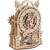 UGEARS Puzzle 3D con sveglia vintage - Kit modello in legno da costruire per adulti - Kit per la creazione di orologi da scrivania modello meccanico - Puzzle 3D Orologio giocattolo in legno
