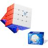 Moyu Aosu V7 4 x 4 adesivi magnetici Speed Cube Without con rivestimento UV, 4 x 4 Flagship Edition Cube, 160 magneti, design non stick, cubo 4 x 4 x 4 con elastico regolabile (versione tripla)