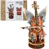 Lilcubics Puzzle in legno 3D per adulti, kit modello-Holly Violoncello Music Box, puzzle meccanico in legno fai da te, set di strumenti musicali, compleanno unico per lui e lei