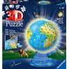 Ravensburger Mappamondo luminoso per bambini dai 6 anni in su, puzzle 3D, 180 pezzi + accessori, non richiede colla
