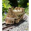 NiXiM 3D puzzle Steam Locomotiva Puzzle 3D in legno, ruote girevoli con meccanismo, porte posteriori apribili, porta anteriore apribile, tecnologia di taglio laser, modello locomotiva in legno da