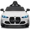 RBFGYIOP Macchina Elettrica per Bambini 3-6 Anni, BMW M4, Auto Elettrica Macchina 12V con Telecomando Parentale 2,4G, Luci LED, Suoni Realistici, Soft Start e Cintura di Sicurezza, Bianco