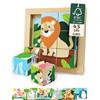 Merle Toys® 6in1 Puzzle Cubi, Puzzle Legno Bambini 2 Anni, Leone e Amici | Puzzle Bambini 2 Anni, Puzzle Bambini 3 Anni in Legno 100% FSC, Puzzle Pezzi Grandi con Animali, Con Carte Illustrate