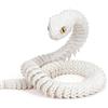 Joycabin Serpente Giocattolo 3D Stampato, Uovo di Drago 3D Stampato Pasqua, Uova di Serpente, Animali 3D Stampati Giocattolo per Bambini Regali, Decorazione da Scrivania e Casa (60cm - Bianco)