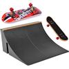 QWEPU Fingerboard Skate Park Kit,Mini Skateboard Da Dita, Regalo di Compleanno,DIY Assembly Mini Finger Skateboard (nero)
