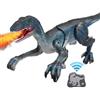Generic Velociraptor Giocattolo educativo - Dinosauro telecomandato per giocattoli dinosauri per ragazzi | Dinosauro ambulante con luce, suono e spray, regalo di compleanno per ragazzi e ragazze età