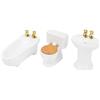 SPYMINNPOO Set da Bagno per Casa delle Bambole, 1/24 Mobili in Miniatura per Casa delle Bambole Giocattoli Simulazione Bacino in Ceramica Vasca da Bagno Lavello per WC Kit 1/24 Accessori per la Casa delle(#1)