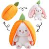 KOWAKA Fragola coniglietto trasformato in coniglio piccolo frutta bambola peluche giocattolo carota coniglio bambola peluche ragazza bambini regalo di compleanno (18cm, Carrot Rabbit)