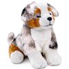 Tiny Heart Cane da pastore australiano Peluche 36cm/14 Realistica Peluche Animale Adorabile Regali Morbidi e Carini cane Peluche per Bambini Ragazzi e Ragazze Giocattoli Peluche per bambini marrone