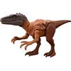 Mattel Jurassic World Strike Attack - Statuetta di dinosauro Herrerasurus con giunti M vili e funzione di colpo Nico, regalo giocattolo con gioco F Sico e digitale