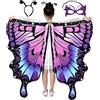 XIABYAYU Ali da Farfalla Bambina, Costume Farfalla Bambina Set, Mantello Farfalla Bambina, Mantello Ali Farfalla per Carnevale, Halloween