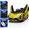 TOYSCAR Auto Macchina Elettrica per Bambini 12V Lamborghini Sian con Telecomando, Porte apribili, Luci LED, Bluetooth Player MP3 Radio FM, Sedile in Pelle (Verde)