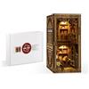 Chinoket Book Nook Kit, Miniatura Sala Collezione Libri Antichi, puzzle in legno 3D fai da te con LED, set fai da te per adulti e ragazzi, Idea Regalo Creativa,decorazione per libreria