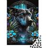GJDNEAAKL Cane Nero Fiori Blu Puzzle 1000 Pezzi Puzzle per Adulti Vista Notturna Set Puzzle 1000 Pezzi Relax Concentrazione Casa Regalo 70x50cm/1000pcs