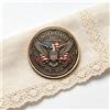 Generic Medaglione da collezione in lega con aquila patriottica con rosa e bandiera americana, elegante ricordo per le festività del 4 luglio, per collezionisti