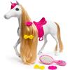 Generico Cavallo per Bambola Cavallo Bianco Cavallo Giocattolo per Bambini Cavallo Grande Cavalcabile per Bambole Sella Rimovibile Testa Snodata Accessori Bambole Cavallo con Accessori Cavalli Giocattolo (A)