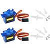 HAXIHA 2 Pezzi 9G Micro Servo Motore,Mini Servo Analogico,per Braccio Robot RC/Mano/Elicottero Barca Aeroplano Auto Veicoli Modelli di Controllo (Blu)