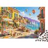 DAFUfbw Italian Coastal Town 1000 Pezzi Puzzle Carta Riciclata Hot Air Balloons Adulto Jigsaws Impossibile Difficile Difficile Stimolante Allevia la Demenza Senile Divertente 52x38cm/1000pcs