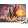 VNPJBDFZTHWQ Cavalli che Corrono Spiaggia Puzzle 1000 Pezzi Carta Puzzle per Adulti Tramonto Relax Attività Famiglia Regalo 70x50cm/1000pcs
