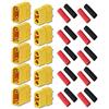 VUNIVERSUM 5 paia da 10 pezzi Premium XT90 spina dorata maschio femmina femmina 2 pin 90 A a prova di inversione di polarità con tubo termoretraibile per batterie Lipo