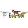 Mattel Jurassic World Dominion Mini Action Figure, set 5 giocattoli ispirati al film, personaggi che si reggono in piedi da soli, dettagli autentici, regalo da collezione e giocattolo, bambini 3+ Anni, GWP72