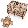 Hallisun 3D Puzzle di legno, scatola portagioie in legno modello di costruzione, auto-assemblaggio meccanico costruzione set per 14 + adulti, regalo di compleanno o collezione decorativa, 142 pezzi