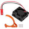 Dilwe Dissipatore Calore del Motore RC con Ventola di Raffreddamento, dissipatore di Calore con Alette Motore 540 550 per Motore RC 1/10(30 * 30MM -Arancio)