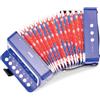 Woet® Fisarmonica giocattolo con libretto musicale, blu | Fisarmonica per bambini, strumento musicale giocattolo, ritmo e melodia, primi approcci alla musica, da 3 anni