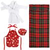 DIELOVEHUA 4 Pezzi Accessori Elfo di Natale, Elfo Natale Accessori, Accessori per Bambole Elfo Natale, Sacco a Pelo Elfo di Natale, Accappatoio per Bambola di Elfo, Grembiule, Cappello da Cuoco