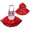 FMYFWY Costume Carnevale Neonato Vestito da Cappuccetto Rosso per Bambina Principessa Vestito da Festa Compleanno Halloween Cosplay Natale Abiti con Mantello