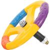 FRCOLOR Volante Giocattolo per Macchina Bambini in Plastica Giallo con Vite, Ricambio per Volante Auto da Gioco per Ragazzi e Ragazze