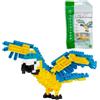nanoblock Bandai - Nanoblock - Pappagallo Blu e Giallo - Mini personaggio a mattoncini - Gioco di costruzione - Kit di costruzione di figurine di uccelli - Pappagallo in pixel - NBC343