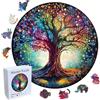 wocpvm 192 pezzi Puzzle di Legno Albero Della Vita Puzzle Legno | Puzzle Animale di Forma Albero Puzzle Legno Bambini con Scatola Regalo per Decorazioni Domestiche e Regali (28 x 28 cm)