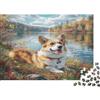 NZQKJXPHRL Cane Corgi Paesaggio Lago Puzzle 1000 Pezzi Puzzle per Adulti Relax Casa Regalo 38x26cm/1000pcs