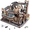 ROKR Pista elettrica per biglie Puzzle 3D in Legno Marble Spaceport | Motore 70 giri/min compensato piste adulti modellismo Night City 2.0