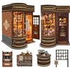 STRUCWOOD Bacchetta magica Shop Book Nook Kit puzzle in legno 3D per adulti | Kit casa in miniatura fai da te con LED, kit casa delle bambole Magic Booknook per libreria, decorazione fermalibri