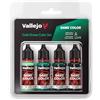 Vallejo Game Color Set di Colori Acrilici Verde Freddo (Cold Green Set). Kit di 4 Colori Acrilici Opachi in Flaconi da 18 ml con Contagocce per Miniature Fantasy e Wargame