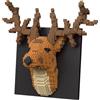 alltogetho Kit da parete 3D a forma di testa di cervo di alce, oltre 1500 micro mini blocchi, scultura di cervo in stile nordico, decorazione con cornice di animali del bosco, regalo unico per adulti