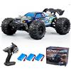Teeggi Auto telecomandata 1/16, 50 km/h, auto da corsa fuoristrada Drift ad alta velocità, motore a spazzola di carbonio 2.4G, 4WD Off Road Race Buggy, 3 batterie 16101 (blu)