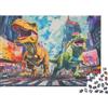 G9X5T3Y7 Dinosauro Urbano Puzzle 1000 Pezzi Carta per Adulti Stile Fumetto Scenario Cittadino Gioco di Puzzle 1000 Pezzi Relax Decorazione Regalo 52x38cm/1000pcs