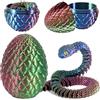 Joycabin Giocattolo di serpente stampato 3D, Pasqua 3D, uovo di serpente stampato 3D, uova di serpente, uova di serpente, animali stampati 3D, per bambini, regali di scrivania (Rosso Blu Verde)