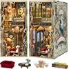 MiniCity Book Nook Kit, Kit di Costruzione di Casa delle Bambole in Miniatura 3D con Angolo Libri e Luci LED per le Stagioni del Caffè