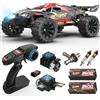 Hosim Auto telecomandata a partire dai 14 anni, 1:8, senza spazzole, 70+ km/h, alta velocità, 4 x 4, fuoristrada, impermeabile, grande auto RC per adulti, Truggy 40+ minuti con 2 batterie