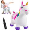 JOYIN Unicorno Bouncy Cavallo Gonfiabile Cavalcabile Cavallo Giochi Gonfiabile per Bambini Attività interne e esterne