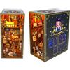 DEESOSPRO Kit per la casa di libri fai da te, case di bambole in miniatura, puzzle 3D in legno per la libreria con luce LED, modellazione diorama per adulti, Casa magica