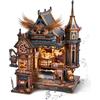FUNPOLA Puzzle 3D in legno con LED Ufficio Postale del Gufo - Modello dinamico con ingranaggi meccanici, kit miniatura DIY con musica e luci LED, regalo decorativo per adulti e ragazzi